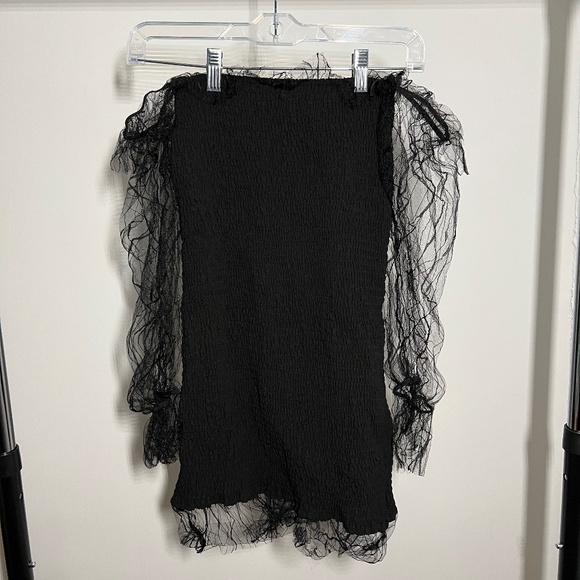 Princess Polly Ribbed Black Dress US Size 6 - Picture 1 of 4